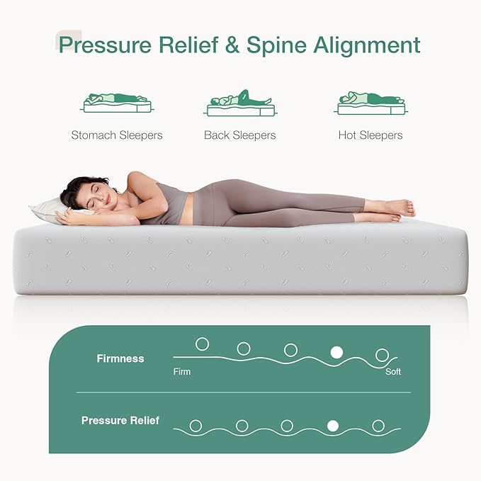 Novilla Queen Size Mattress, 10 Inch Memory Foam Mattress Queen for Pressure Relief & Comfort Sleep, Removable Washable Cover,CertiPUR-US Certified, Plush