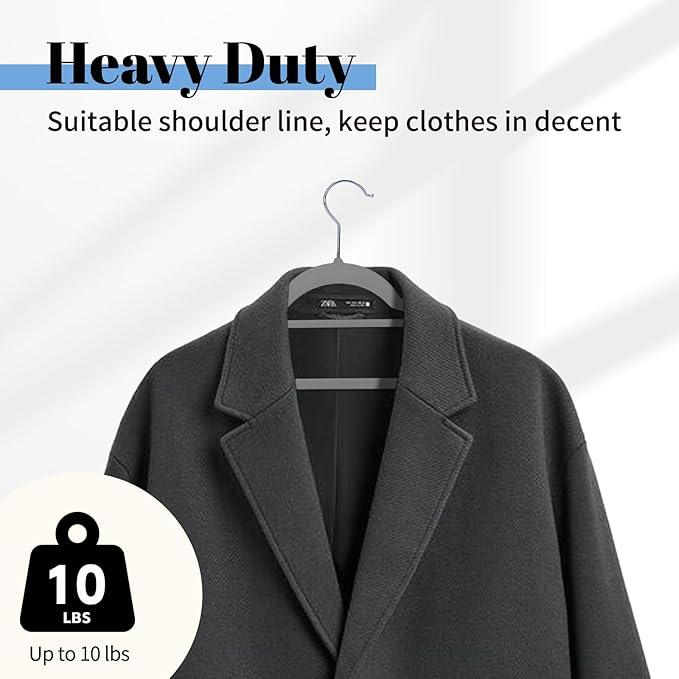 Smartor Grey Velvet Hangers 20 Pack, Space Saving Clothes Hangers with Tie Bar, Non-Slip Felt Hangers with Shoulder Notches, Heavy Duty Suit Hangers for Coat, Shirt, Pants, Dress
