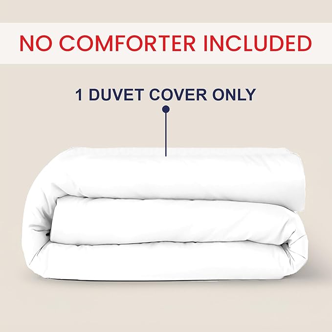 Kotton Culture 1 Pc Twin Size Duvet Cover Only -100% Egyptian Cotton Sateen 600 TC Ultra Soft Premium Durable Comforter Cover Zipper Closure & Corner Ties (White, Twin/Twin XL 68" X 90")