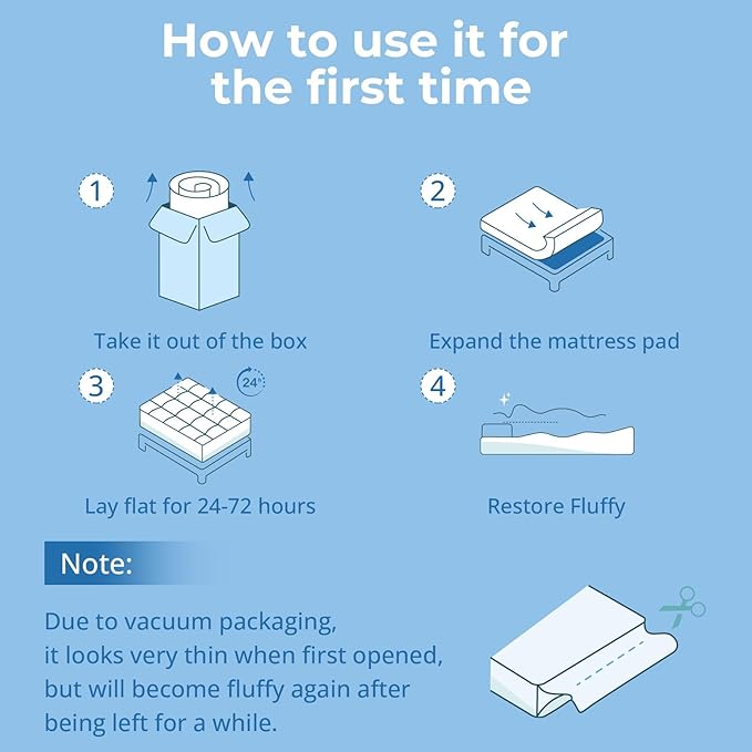 YUGYVOB Twin Mattress Topper - 600GSM Extra Thick Cooling & Breathable Mattress Pad with Deep Pocket 8"-21" & Soft Down Alternative Filling, Grey