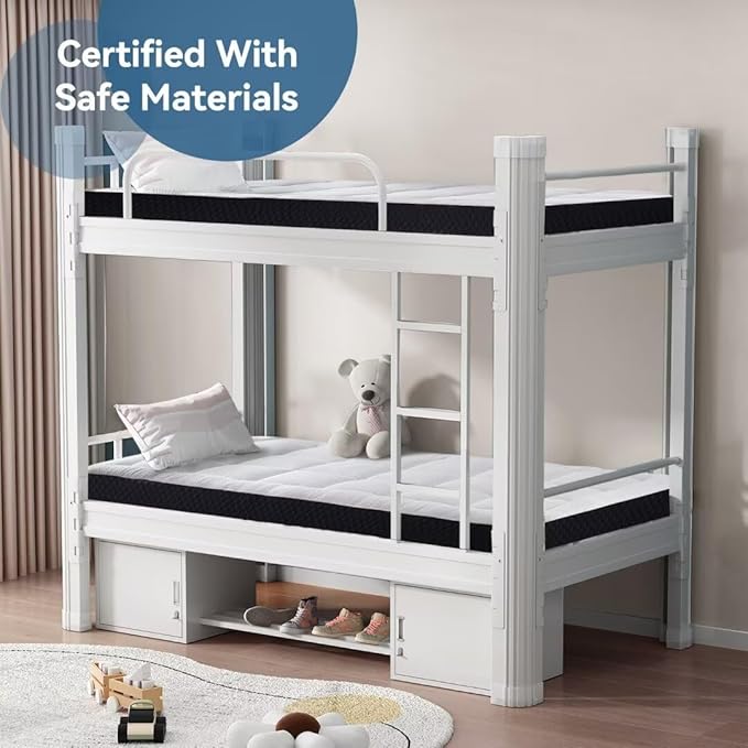 8 inch Twin Size Memory Foam Mattress in a Box – Cooling Gel‑Infused Foam, Pressure‑Relief Comfort, Fiberglass-Free, CertiPUR‑US® Certified