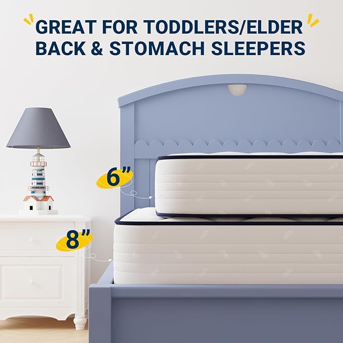 Avenco 8 Inch Full Mattress, Mattresses in a Box, Medium Soft, Breathable Fabric Cover & Adaptive Support, CertiPUR-US Certified, Full Size Mattress in Guest and Kids Bedroom