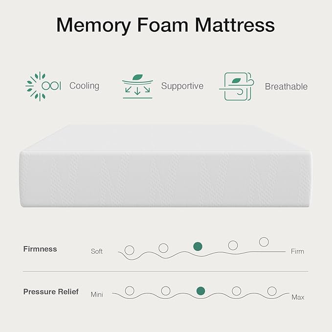 Novilla Twin Mattress, 6 Inch Twin Bed Mattress for Kids, Gel Memory Foam Mattresses for Cooling Night Sleep & Pressure Relief, CertiPUR-US Certified