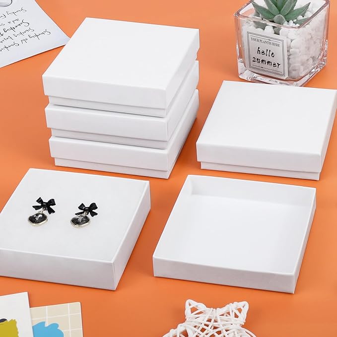 jewelry gift boxes, 20 Pack Small Gift Boxes with Lids for Necklace Ring Bracelet Earring Display Box, Jewelry Box Bulk White