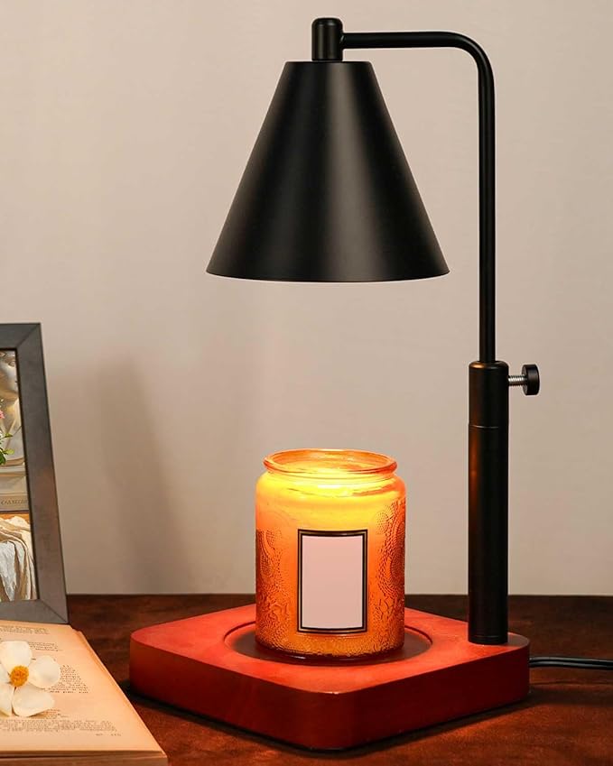 Modern Candle Warmer Lamp with Timer, Black Candle Lamp Warmer for Jar Candles, Birthday Gifts for Men, Dad, Women, Mom, Adjustable Metal Candle Lamp Dimmable,Christmas Gifts, Vintage Home Decor
