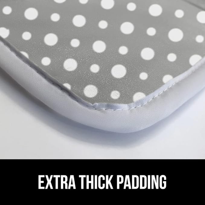 GORILLA GRIP Ironing Mat, Portable Iron Pad, Magnetic Cover and Padding for Top of Washer, Dryer, Tabletop, Countertop, Silicone Coating and Scorch Resistant, Travel Size 28 x 24 in, Dots