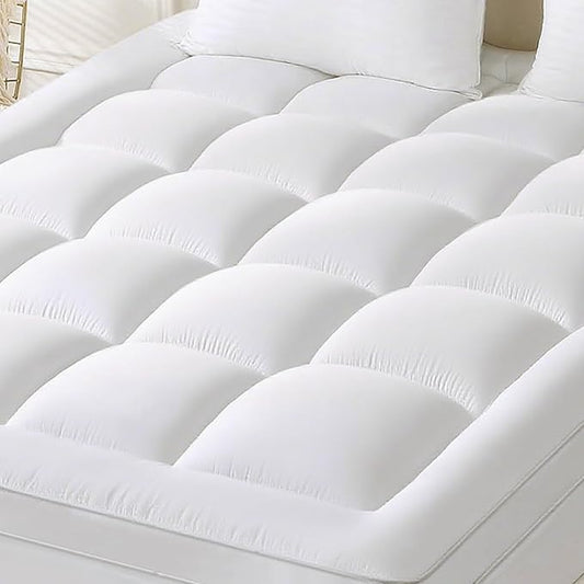 YUGYVOB Mattress Pad Extra Thick, Cooling, and Breathable King Mattress Topper 8-21" Deep Pocket Soft Down Alternative Fill