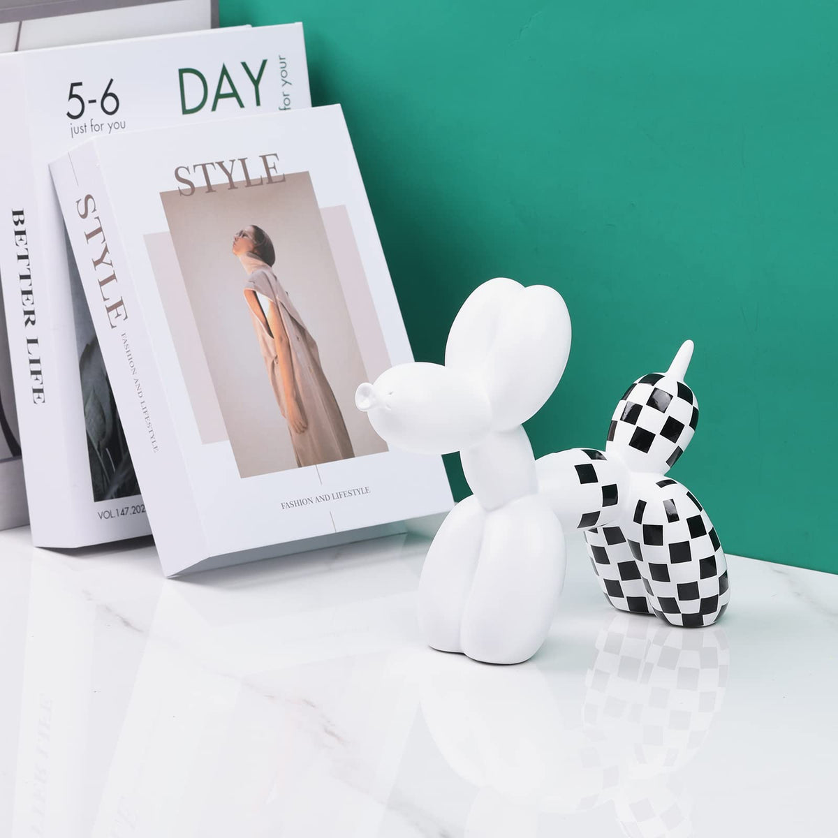 XIAOMAGG Creative Balloon Dog Sculpture Modern Home Decoration Trendy Animal Art Ornaments Collection Figurine Bedroom Living Room Office Desktop Resin Decors