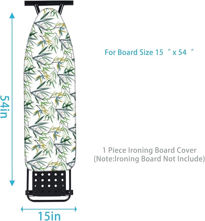 BNDX Ironing Board Cover and Pad - Extra Thick and Durable Padding, Full Size-Heat and Stain - Resistant, Drawstring Tightening - Easy Installation to 15x54