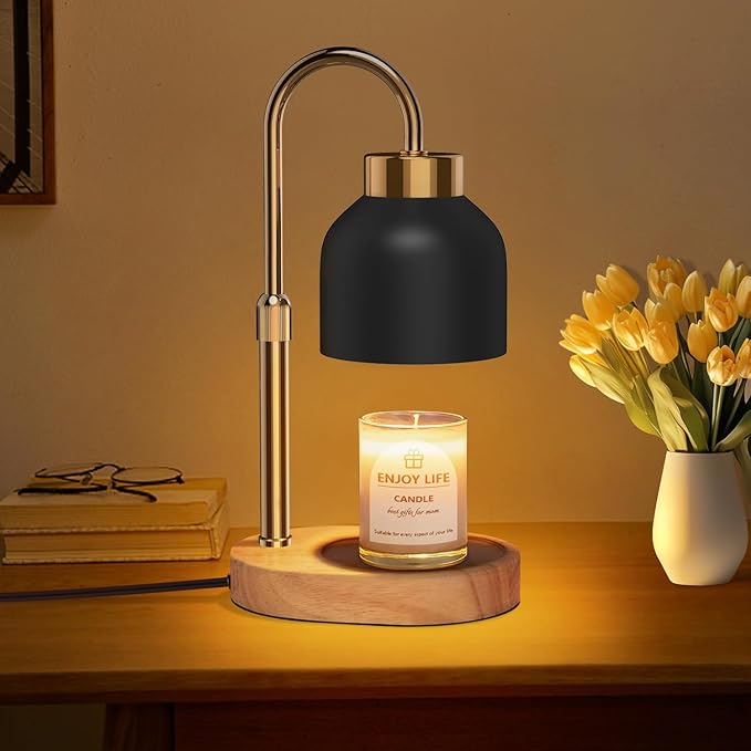 Candle Warmer Lamp with Dimmer Adjustable Height,Mothers Day Gifts,2/4/8H Timer,Vintage Home Decor for Scented Jar