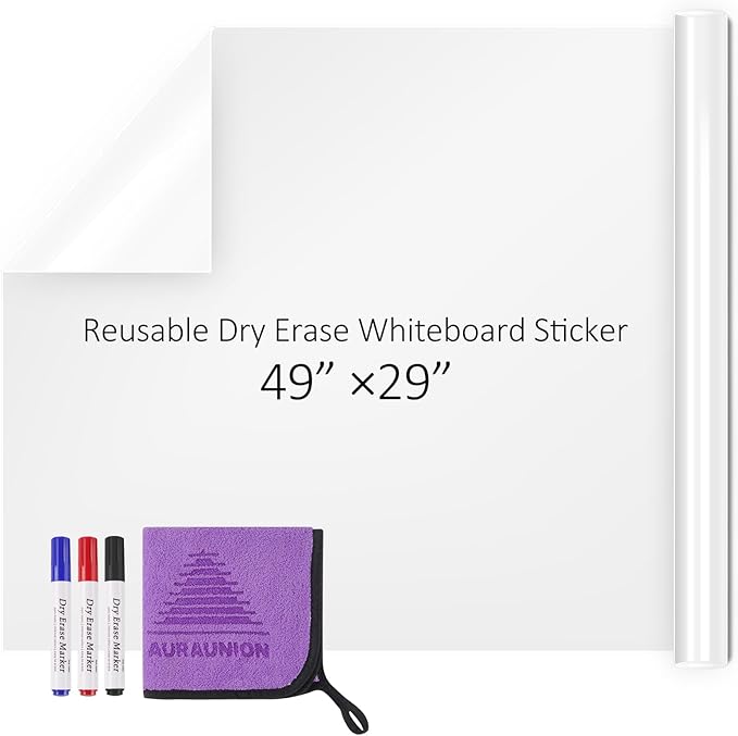 Dry Erase White Board Sticker for Wall (49 × 29)
