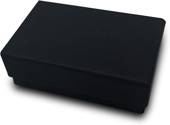 TheDisplayGuys - 100-Pack #21 Cotton Filled Cardboard Paper Jewelry Boxes Gift Case - Matte Black (2.6" x 1.6" x 1.0") - for Shipping or Storage