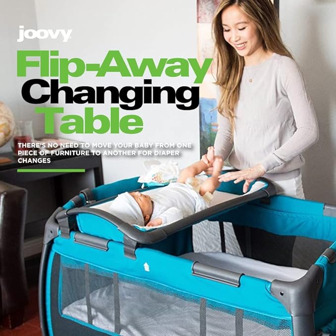 Joovy Room-Playard, Nursery Center, Bassinet, Changing-Table, Charcoal