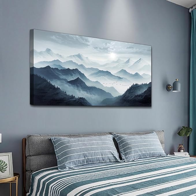 Lapremoly Canvas Wall Art For Living Room Large Wall Decorations For Office Bedroom Wall Decor Frame Pictures Artwork Home Decor Abstract Mountain Landscape Wall Painting Poster Hotel Decor 30"X60"