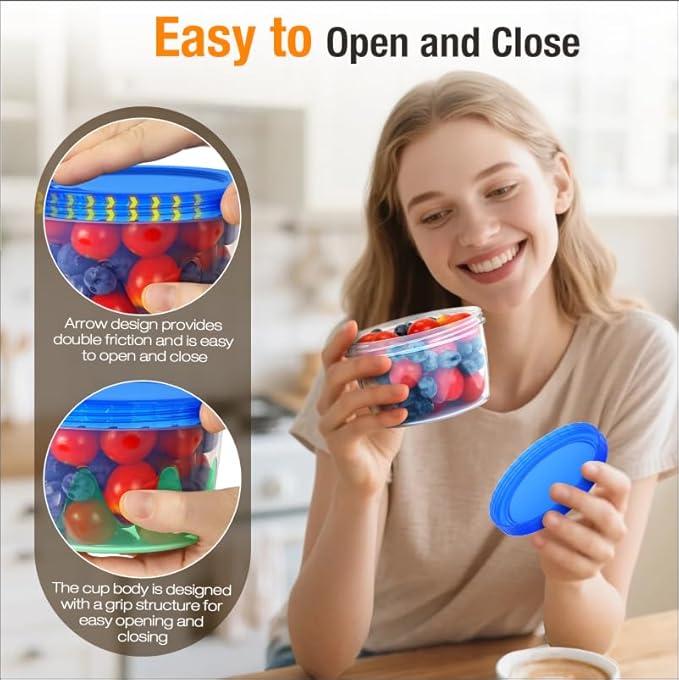 Freezer Storage Containers 6 Pack-16 Oz Deli Containers with Lids BPA Free Microwave and Dishwasher Safe,Food Storage Containers with Lids,Soup Containers for Oats/Salad