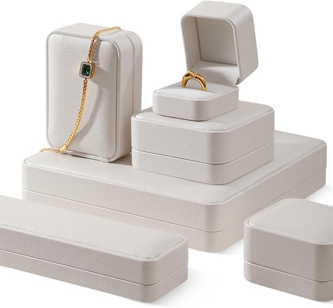 Ring Box Wedding Day, Leather Single Ring Box,Premium Engagement Ring Holder,Luxury Ring Display Case,White Jewelry Box