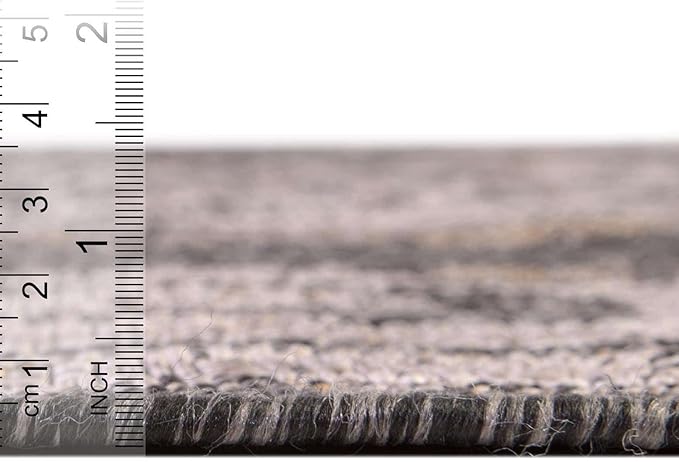 Unique Loom Outdoor Traditional Collection Area Rug - Valeria (3' 3" x 5' 3" Rectangle, Charcoal/ Natural)