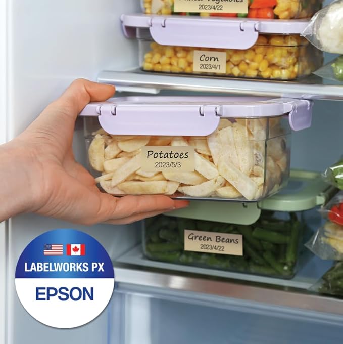 Epson LABELWORKS 212BMBEPX Genuine PET (Polyester) Tape Cartridge - Black on Matte Beige Designer Craft Label Maker Tape - 1/2" (12MM) Wide, 26'