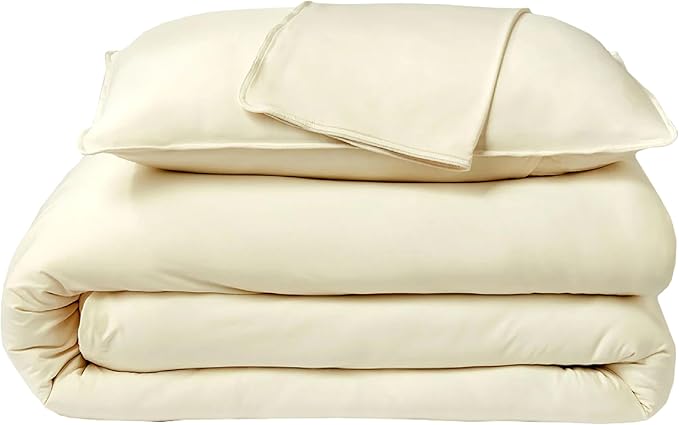 SHEEX Original Performance Cooling Duvet Cover Set, Lightweight Full/Queen Duvet Cover with 2 Standard Pillow Shams, Ecru