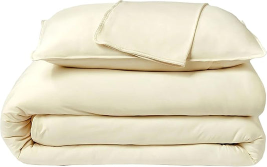 SHEEX Original Performance Cooling Duvet Cover Set, Lightweight Full/Queen Duvet Cover with 2 Standard Pillow Shams, Ecru