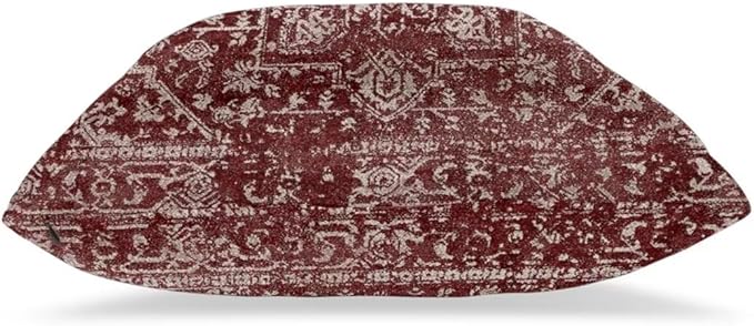 Boho Pillow Covers 16 x 16 Inch Set of 2, Bohemian Burgundy Carpet Pattern Decorative Throw Pillows Ethnic Rustic Farmhouse Cushion Cases Linen Gifts for Couch Sofa Outdoor Decor