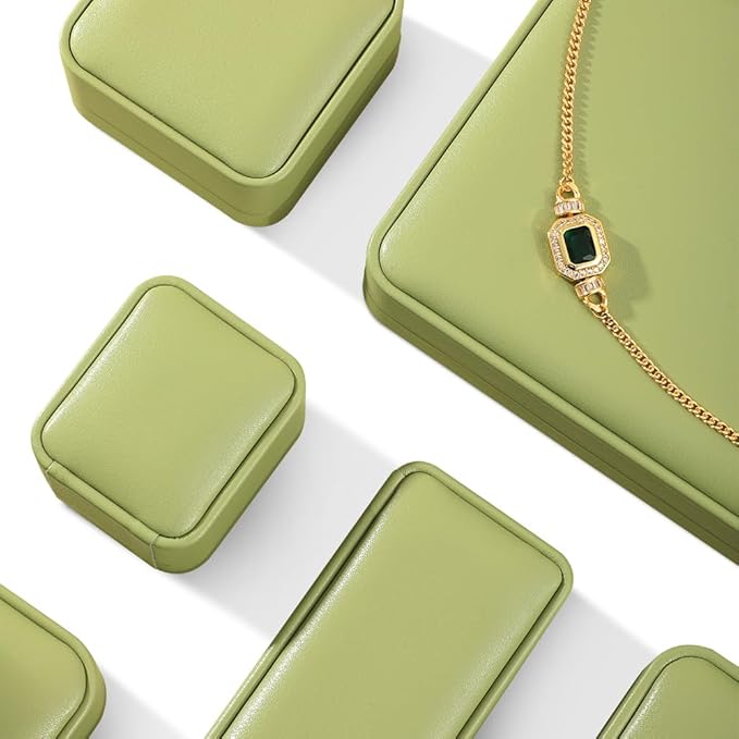 Bracelet Boxes For Jewelry Gift, Leather Bangle Box,Premium Bracelet Holder,Luxury Jewelry Gift Boxes (Green)