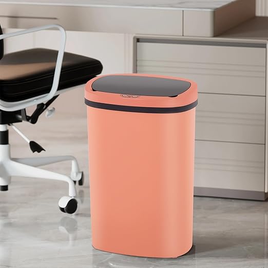 PayLessHere 13 Gallon Trash Can Kitchen Trash Can Automatic Garbage Can with Lid Touch Free High-Capacity Motion Sensor for Kitchen Bedroom Bathroom Office Wateproof Trash Bin (3, Pink)
