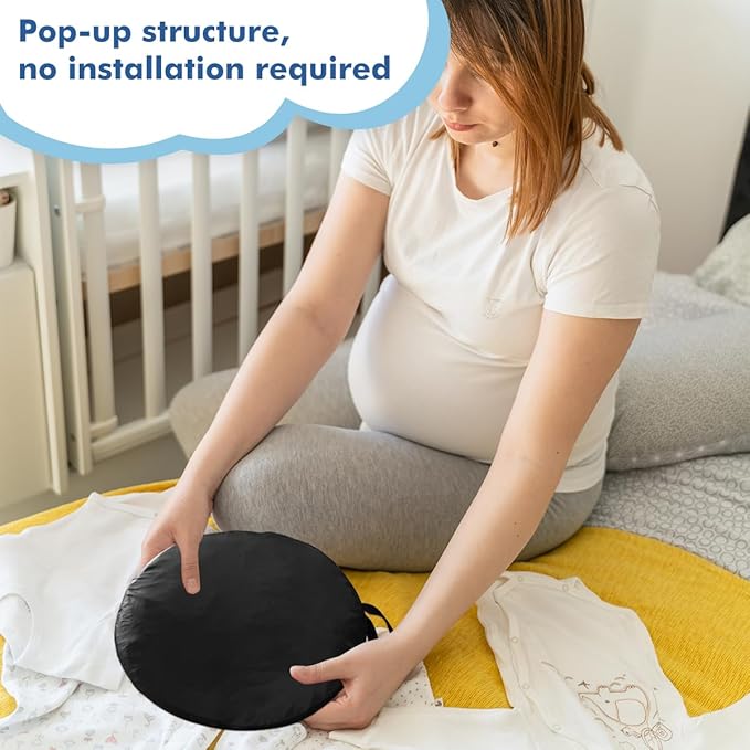 Crib Blackout Cover, Blackout Crib Cover for Babies, Portable Sleep Pod for Kids with Effortlessly Installation, Block 90% + Light