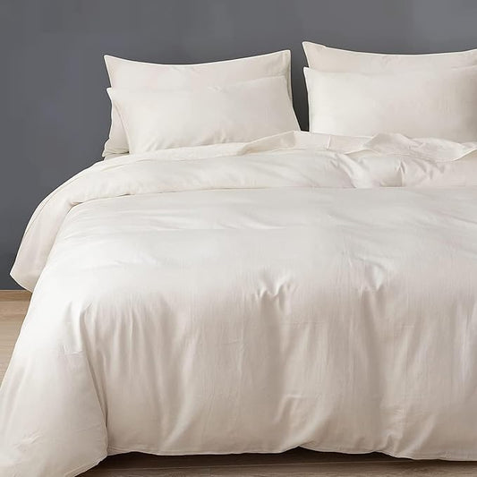 1000 Thread Count Oversized King Duvet Cover Set 100% Egyptian Cotton True Luxury Hotel Quality 1 Duvet Cover with 2 Pillow Sham - 3 Pieces Comforter Cover with Zipper Closure (Ivory)