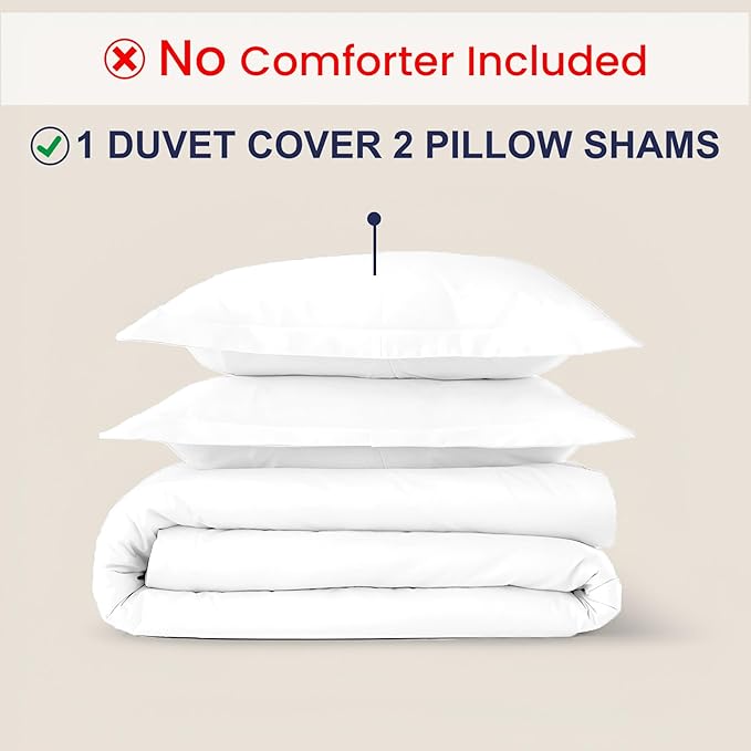 Kotton Culture 120"x98" 3 Pc Oversized King Duvet Cover Set 100% Egyptian Cotton - 600 TC Comforter Cover, Zipper Closure & Corner Ties - Fits Large King Inserts (Oversized King,White)