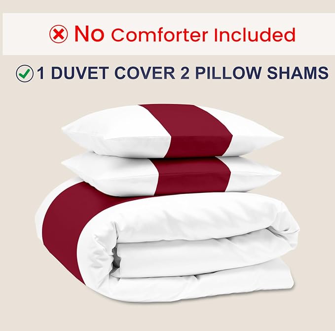Kotton Culture 120"x98" 3 Pc Oversized King Duvet Cover Set 100% Egyptian Cotton - 600 TC Comforter Cover, Zipper Closure & Corner Ties - Fits Large King Inserts (Oversized King,Snow Red)