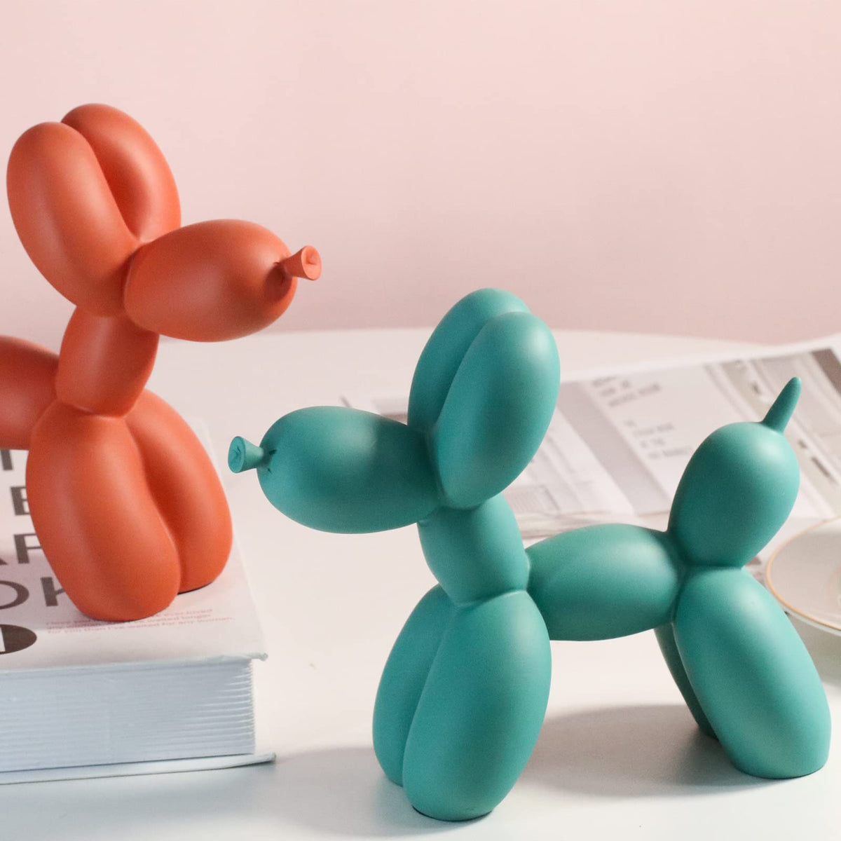 XIAOMAGG Creative Balloon Dog Sculpture Modern Home Decoration Trendy Animal Art Ornaments Collection Figurine Bedroom Living Room Office Desktop Resin Decors