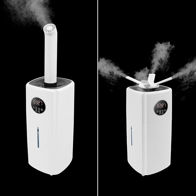 5.5Gal/21L Large Humidifiers, Quiet Whole House Humidifier for 3000 sq.ft, Cool Mist Top Fill Humidifier with 3 Mist Levels, Extension Tube, 2000ML/H Dual 360° Nozzles, Wheels & Remote Control