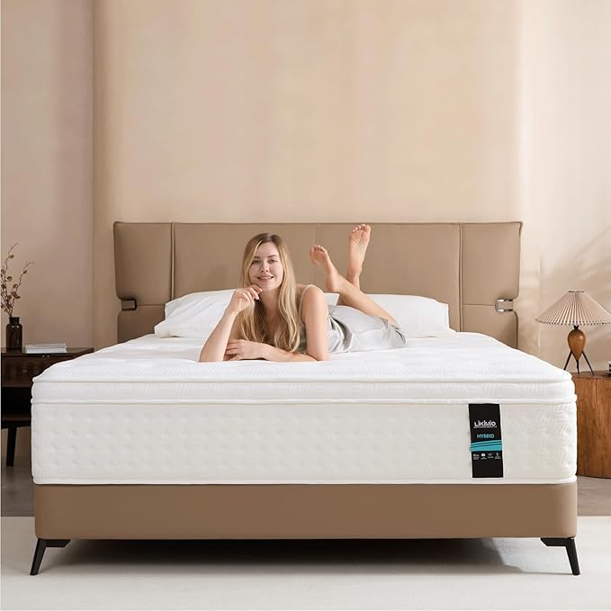 LIKIMIO 10 Inch Full Mattress, Cool Hybrid Mattress in a Box, Gel Memory Foam, Individual Pocket Springs for Strong Edge Support, Motion Isolation, Pressure Relief, Oeko-TEX & CertiPUR-US, SG Made