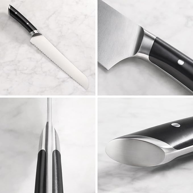 Cangshan HELENA Series 502476 German Steel Forged 8" Bread Knife (Black)