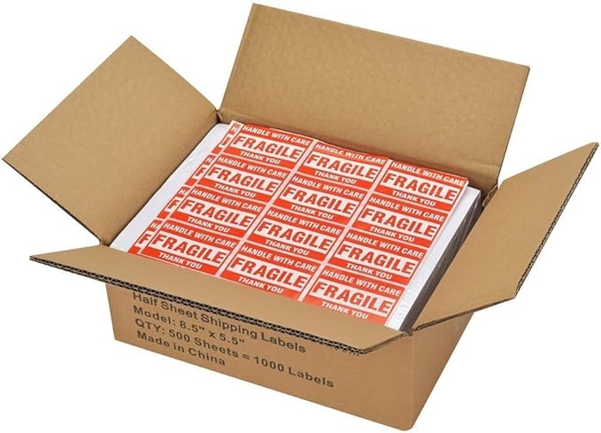 MFLABEL Half Sheet Laser/Inkjet Shipping Labels(8000Labels)