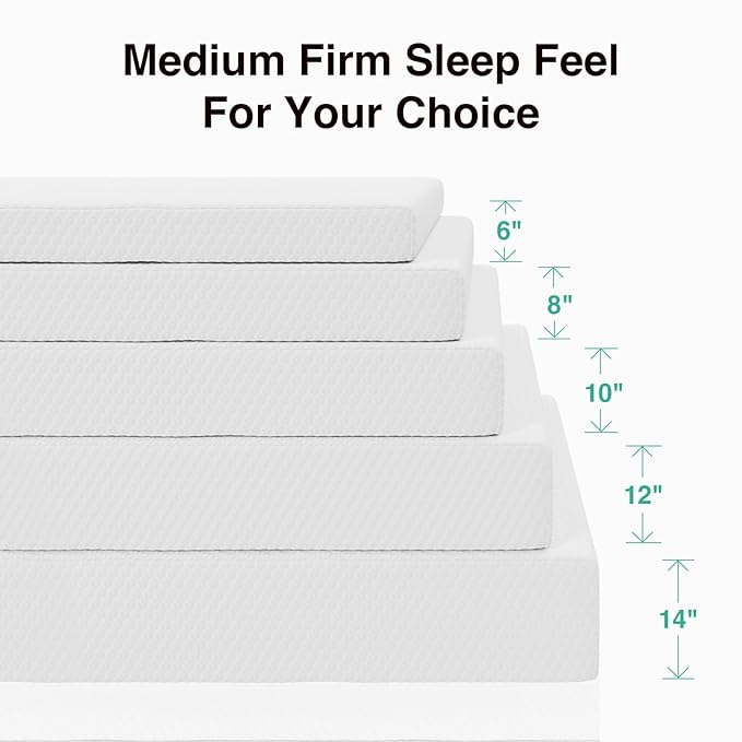 Novilla Memory Foam Mattress Full, 10 Inch Full Size Mattress with Comfort Foam & High-Density Support Foam for Pressure Relief & Contour Support Mattresses in a Box, Medium Firm Feel