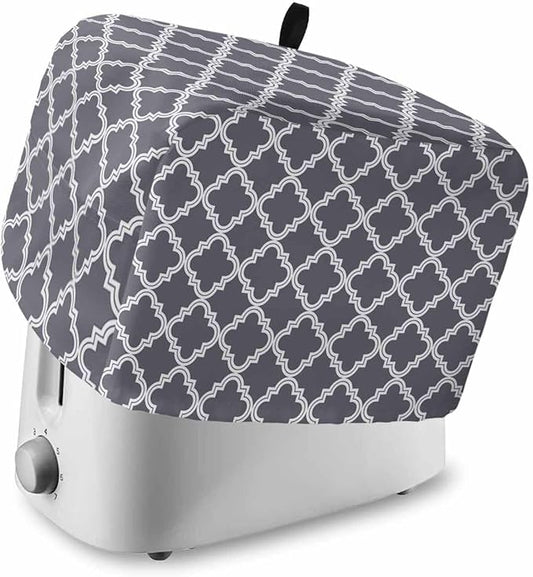 Toaster Cover 2 Slice Moroccan Pattern Toaster Oven Cover with Pockets Dark Grey Dustproof Bakeware Protector Small Kitchen Appliance Dust Covers and Fingerprint Protection for Women