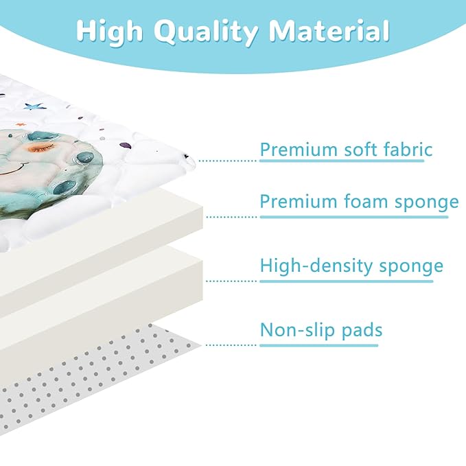 Baby Play Mat for Floor 50 * 50 inch, Extra Thick Soft Cushioning Foam Mat for Kids, Non Slip & Washable Crawling Mat for Toddler, Padded Play Mat for Baby Tummy Time