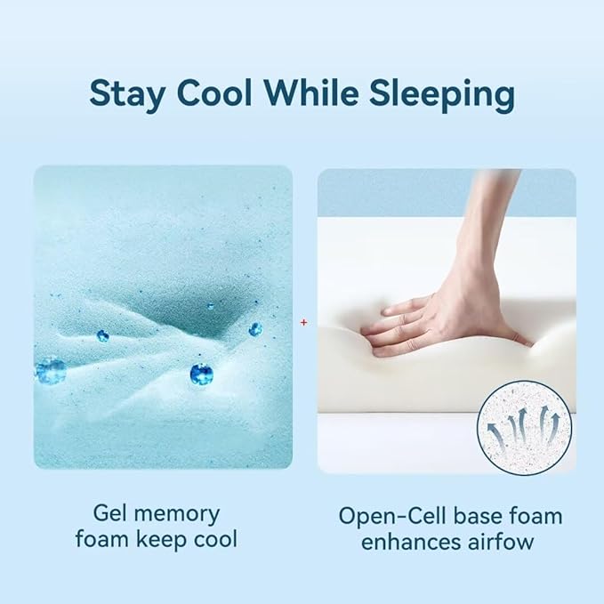 6 inch Twin Size Memory Foam Mattress in a Box – Cooling Gel‑Infused Foam, Pressure‑Relief Comfort, Fiberglass-Free, CertiPUR‑US® Certified