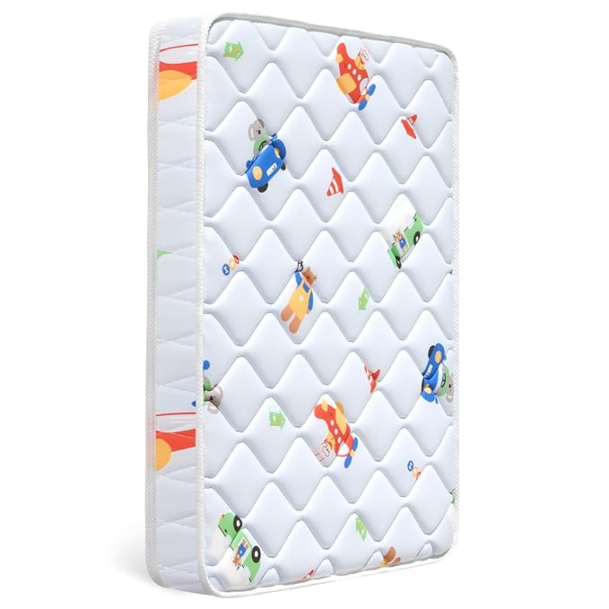 Premium Crib & Toddler Mattress, 100% Knitted Fabric, Premium Fleece Surface-Hypoallergenic, Soft Breathable, 5" Thick-Firm and Optimal Support, Non-Toxic Crib Mattress