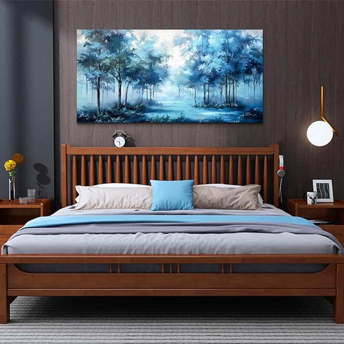 Wapluam Foggy Forest Landscape Wall Pictures Large Wall Art For Living Room Canvas Wall Decor For Bedroom Office Decorations Trees Wall Paintings Canvas Prints Art Home Decor Mural Ready To Hang