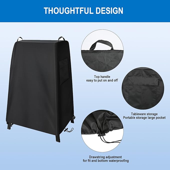 Ninja Woodfire Outdoor Grill Cover,with Pockets,Fit for Ninja Stand OG701/OG751/OG850/OG951, Grill Cover