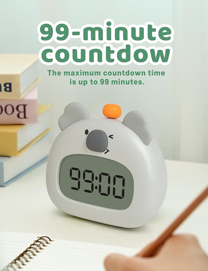 Koala Relaxation Alarm Clock, Forest Night Light, USB-C Fast Charge, 3 Alarms & Timer, Mindfulness Bedroom Decor Gift for Boys, Girls, Tenns