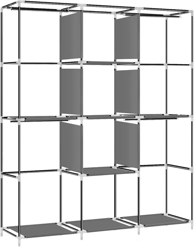 Wardrobe Storage Closet Clothes Portable Wardrobe Storage Closet Portable Closet Organizer Portable Closets Wardrobe Closet Organizer Shelf Wardrobe Clothes Organizer Standing Closet Gray