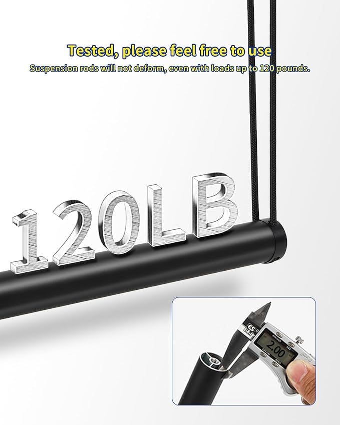 Closet Rods for Hanging Clothes 48'' Black Stepless height adjustment Heavy Duty Closet Rod for Optimize closet storage and organizing space