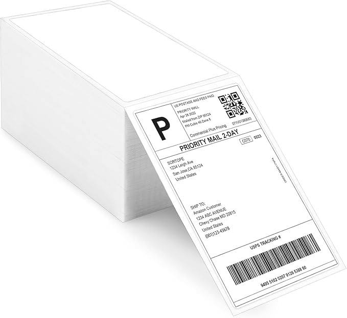4x6 Thermal Labels for Shipping - Shipping Labels, Strong Adhesive Thermal Label, White Printer Paper/Label (3000 Lables-4x6 Thermal Labels)