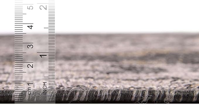 Unique Loom Outdoor Traditional Collection Area Rug - Valeria (10' x 13' 1" Rectangle, Charcoal/ Natural)