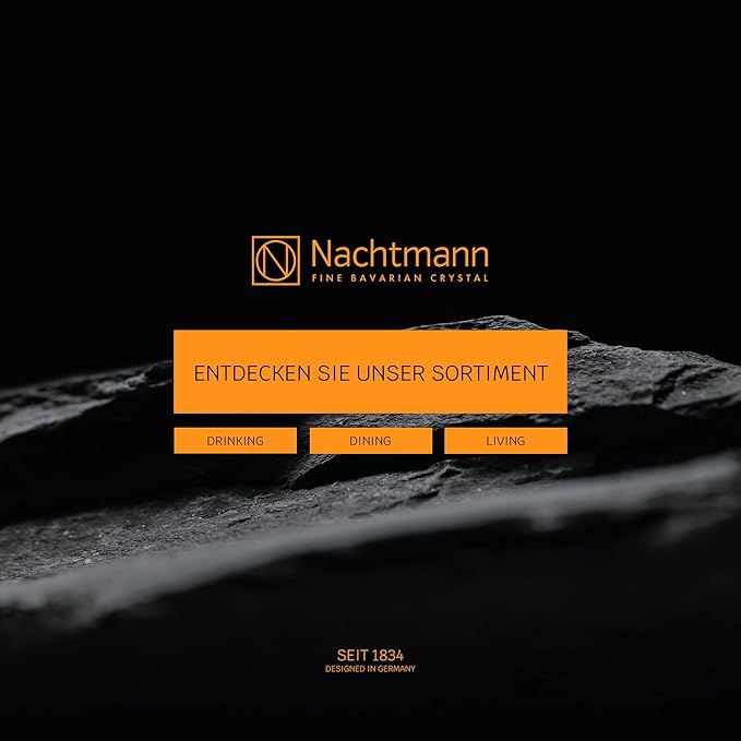 Nachtmann Highland Collection Crystal 6” Long Drink Glasses, Set of 4, With Different Glass Patterns, For Cocktails or Non- Alcoholic Beverages,445 ml, Dishwasher Safe