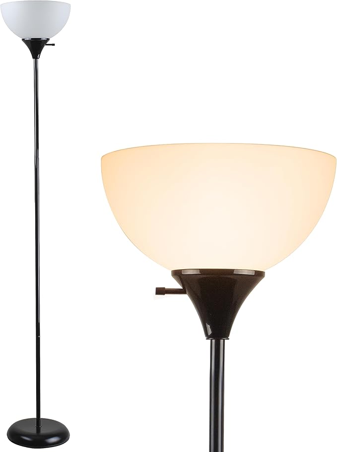 Newhouse Lighting 71-in. Charles Black Modern Standing Lamp NHFL-CH-BK, Floor Lamp for Living Room, Bedroom, and Other Home Decor, Ambient Lighting and Mood Lighting for Office Decor